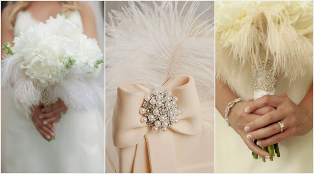 feather bouquet wedding